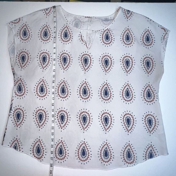 SHEIN Blouse Women 2X Peacock Boho Western Top Coastal Cowgirl Shirt Cowl Sleeve - Picture 10 of 11